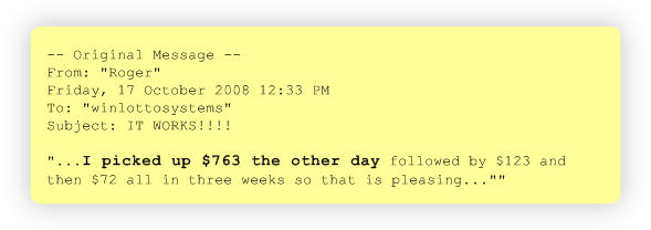 This is another authentic testimonial from an ordinary lotto player, just like you...